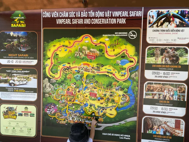 動物園全區地圖，上半部就是野生動物區