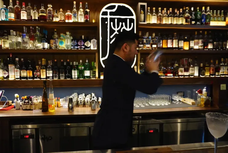 Shawn 搖盪雪克杯的姿態