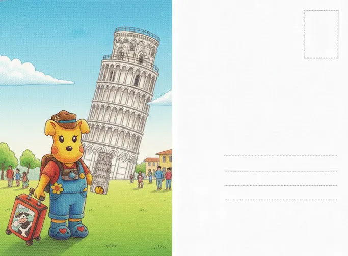 手繪轉AI旅遊明信片卡