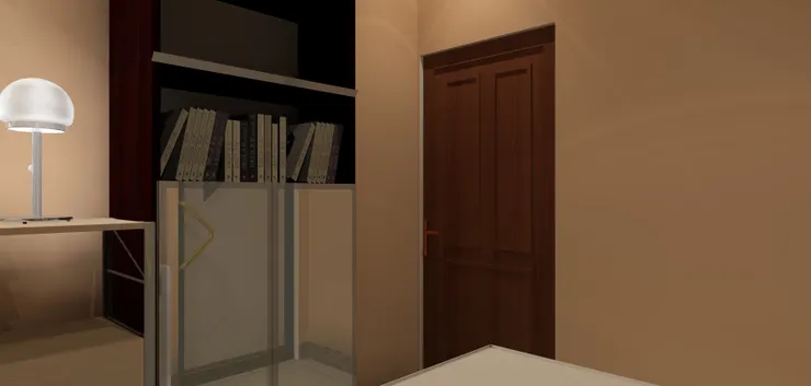 書櫃放在這裏剛剛好。(也只得這裏放得下。)