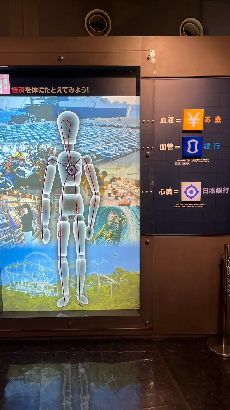 透過這個形象化的展示，參觀者能一眼理解中央銀行在金融系統中的角色。