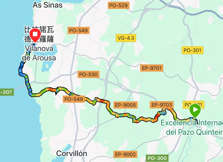 從住宿點走到搭船的地方