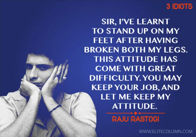 "你保留你的工作,我保留我的態度" 《三個傻瓜》