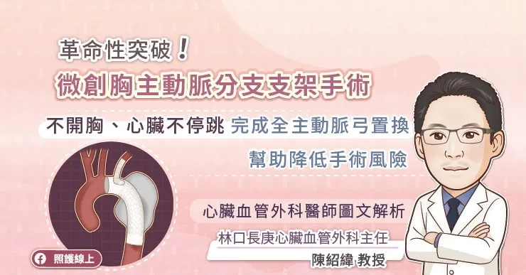 革命性突破！微創胸主動脈分支支架手術，不開胸、心臟不停跳，完成全主動脈弓置換，幫助降低手術風險，心臟血管外科醫師圖文解析