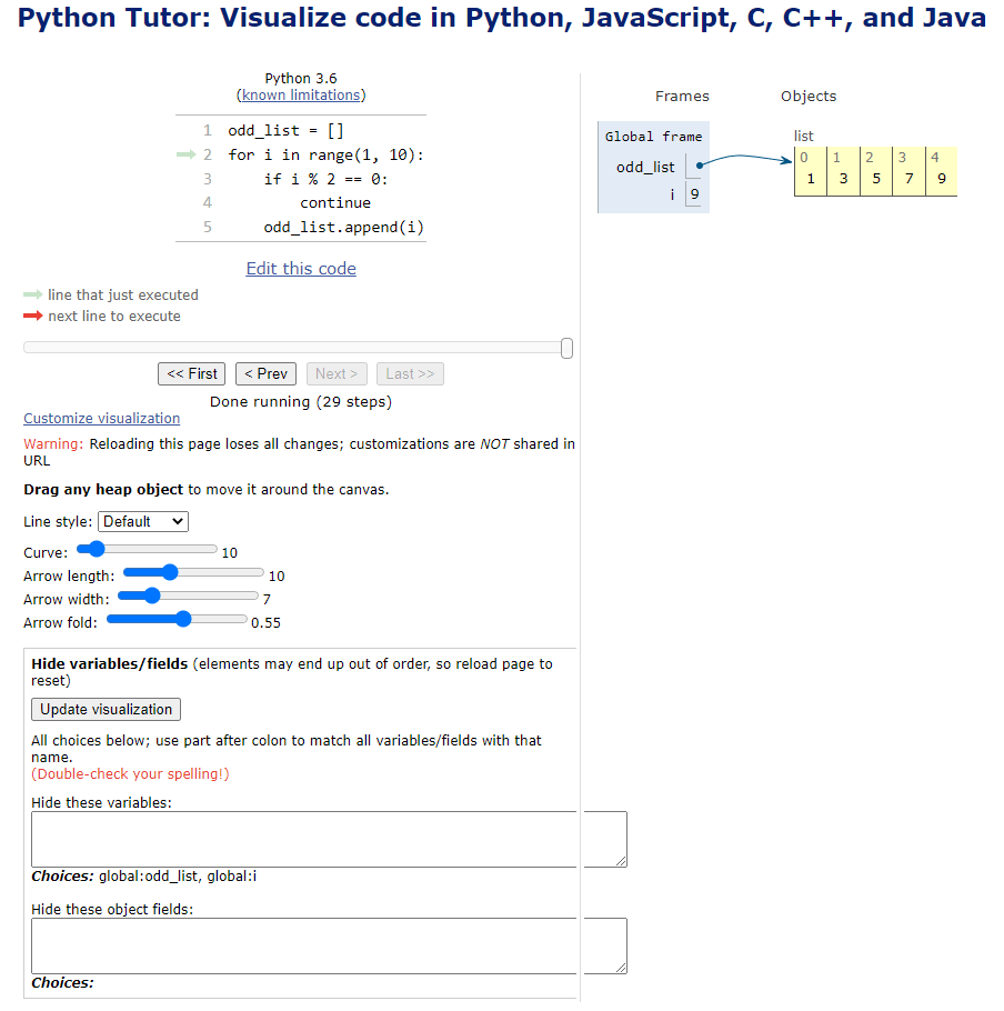 Python 視覺化工具網站 - Python Tutor