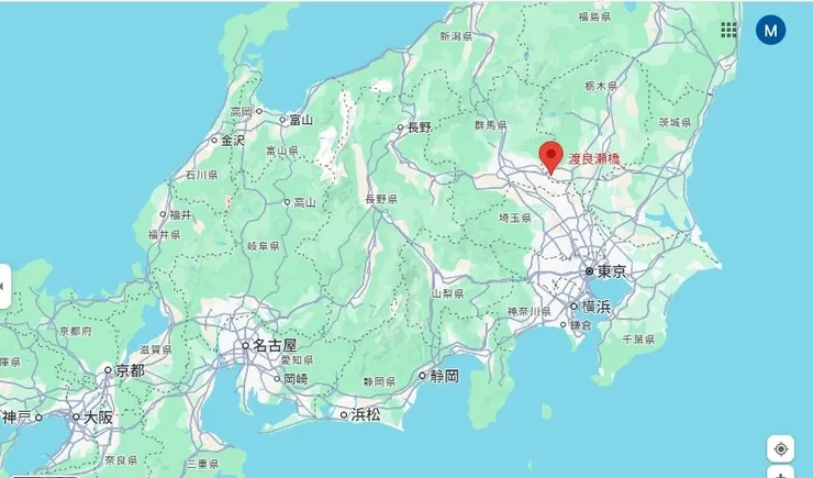 渡良瀨橋的地理位置圖