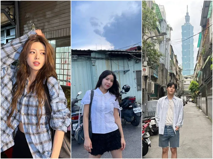 韓國明星來台，常常在台灣的街頭巷弄拍照。source: @igotyuandme/ @solarkeem / @seonho__kim