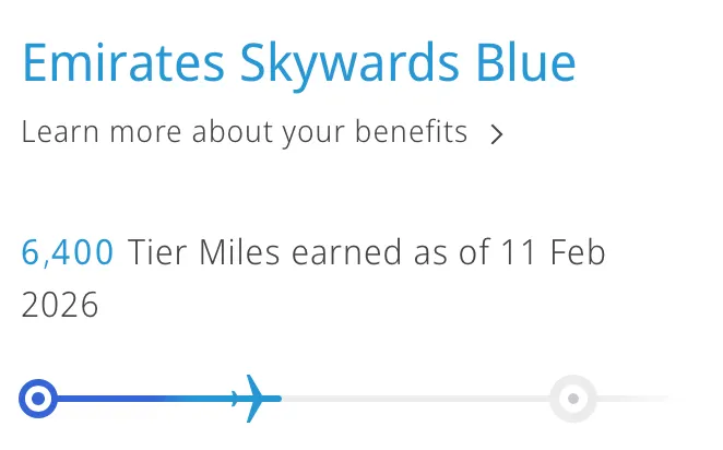 一個人獲得 6400 里程