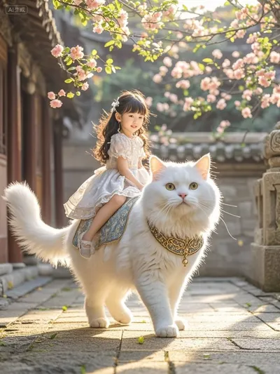 小龍女坐上大貓