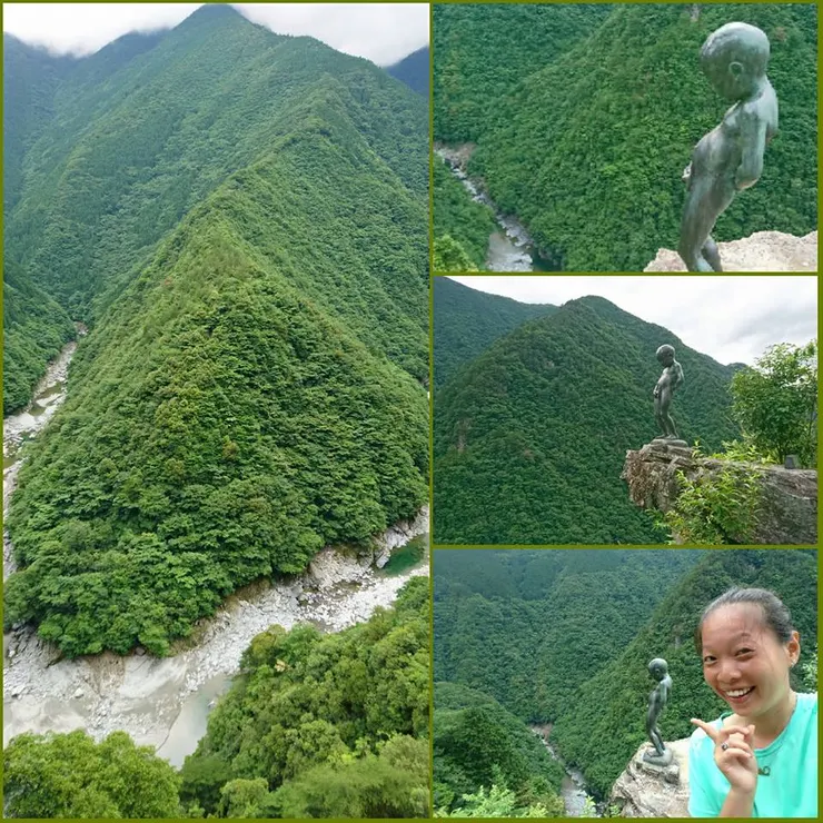 祖谷渓の小便小僧，可以在景色這麼好的地方解放，想必他的心情一定很好XD。/照片:NANA濕婦(2017)