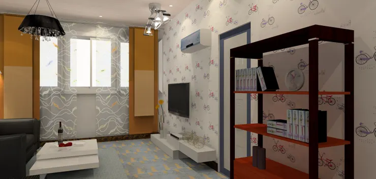 射燈讓人的焦點集中在電視機。