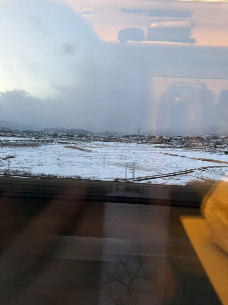 越過栃木,進入福島開始有積雪。