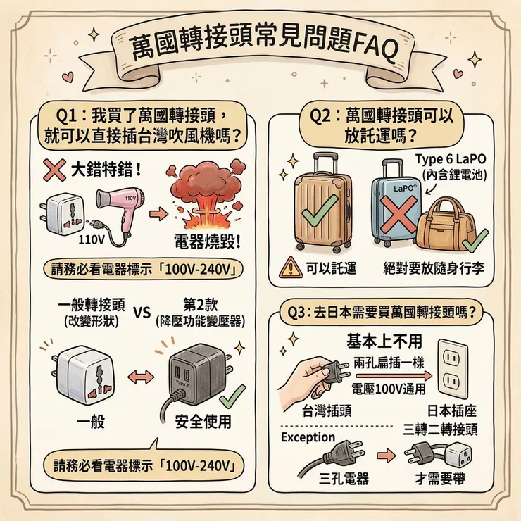 萬國轉接頭常見問題FAQ