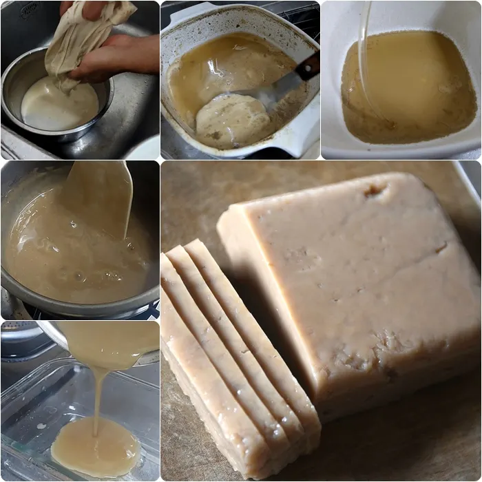 直接使用去澀完成的橡實澱粉來做涼粉