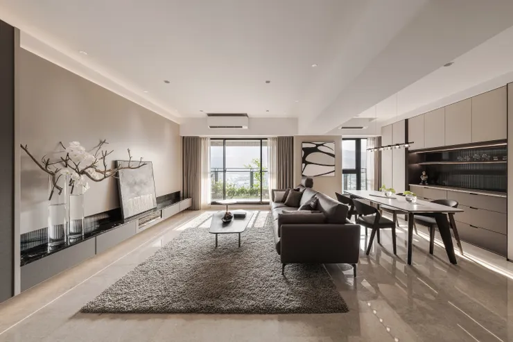 (作品呈現：皇苑御之苑 - 現代風‧灰色主調‧乾淨開闊的 3 房都會宅｜高雄藝瓦室內設計)