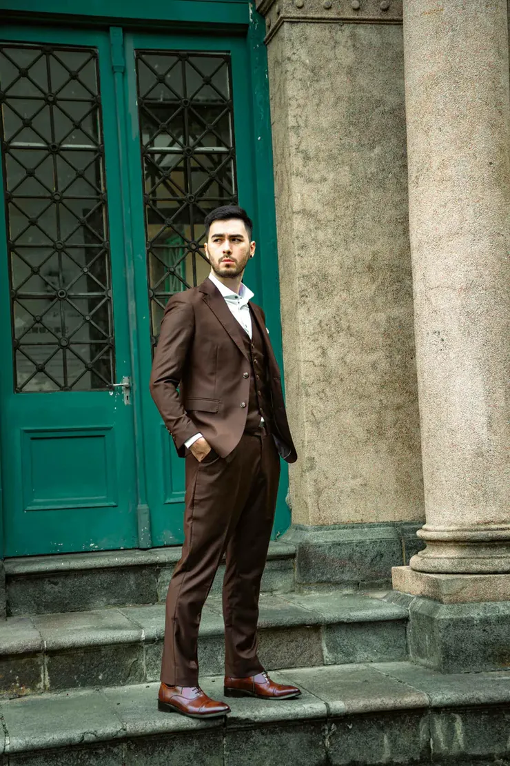 7. 夏日透氣英倫西裝外套 132455-13 咖啡色