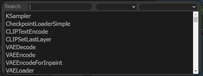 模組搜尋框(nodes search)