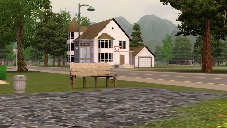 剛剛坐過的長椅。