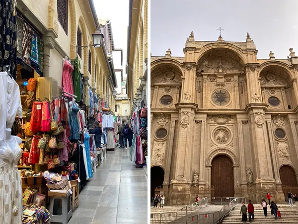 阿拉伯絲綢街就座落在格拉納達主座教堂旁邊，算是格拉納達特有的風景