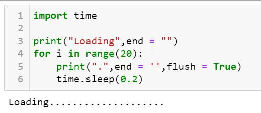 這是用 flush 實現動態輸出的例子