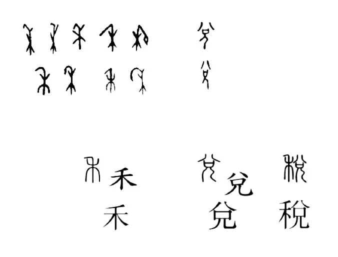【附圖：「禾、兌、稅」字形演化】