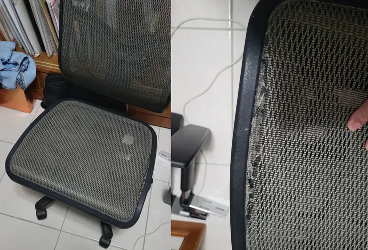 全網椅坐墊破損