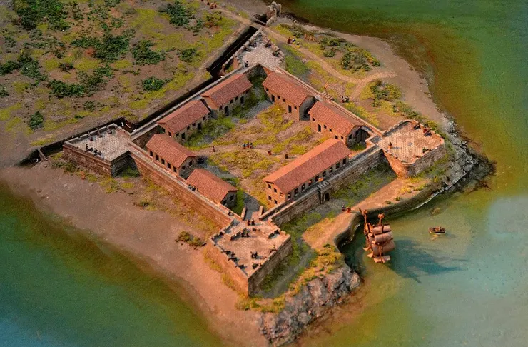 西班牙人和平島聖薩爾瓦多城模型 By 國立臺灣歷史博物館 , Public domain, via Wikimedia Commons