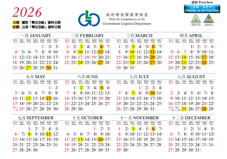 幼稚園學位空缺-教育局