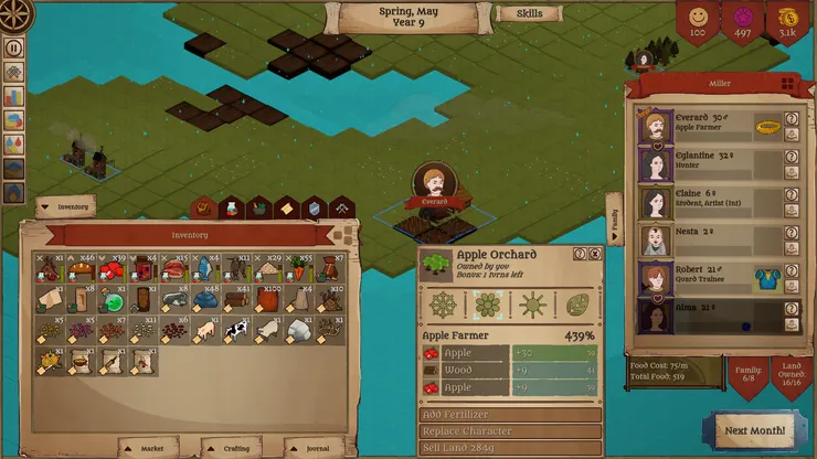 擁有綠手指特性的族人可無視作物耕種季節