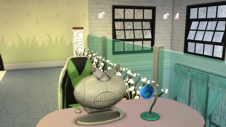 書桌放在這裏一來呼應原來房子的設計，二來空間感多些，做事也精神和有靈感。