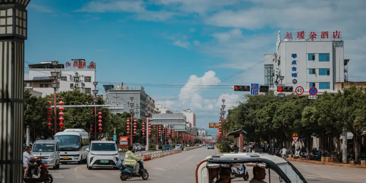 建水混亂的交通