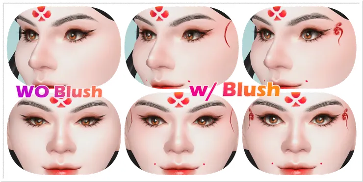 （截圖不太明顯（；´д｀）ゞ，這版本有特別加上一點胭脂在眼尾位置）