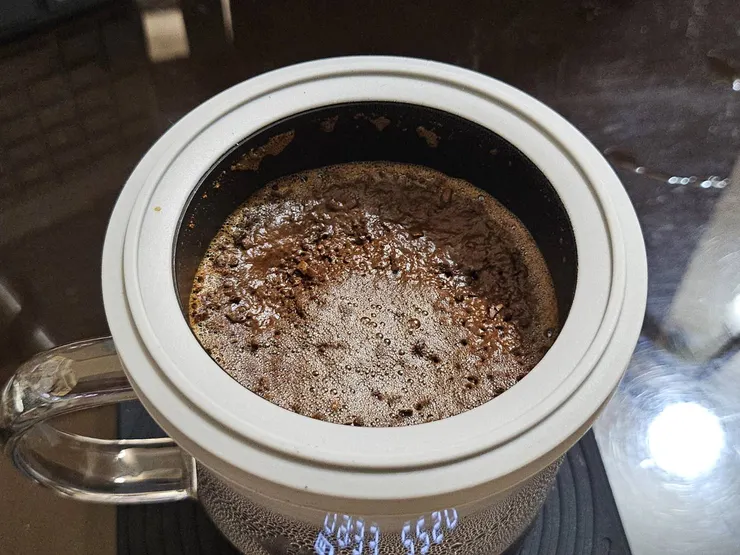 最後水給完後的咖啡呈現