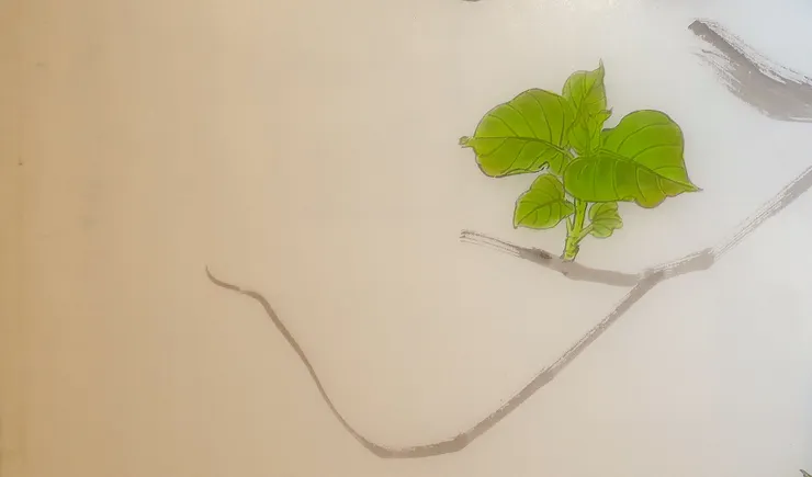  〈春律─向林玉山老師致敬／三月之晨〉局部－泡桐