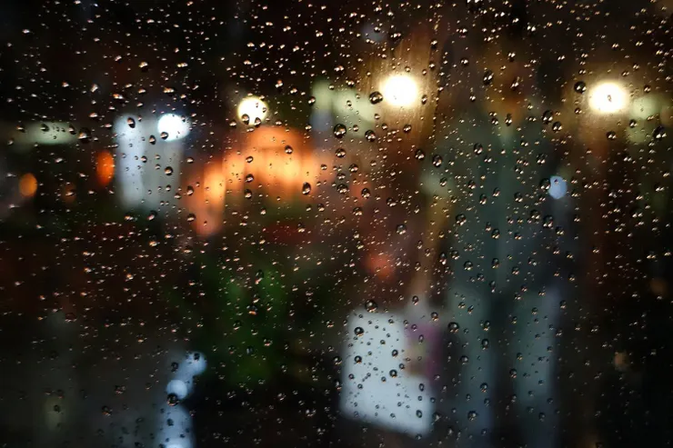 2014年有一天晚上我們去採購完回家時正下著毛毛細雨。兒子下車為我撐著傘等我,我在車上忽然看見這一幕美麗的景象,於是拿出相機拍了下來。