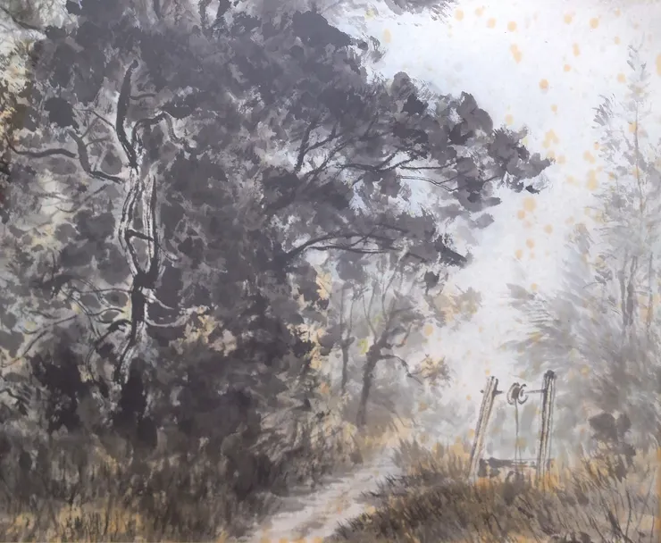 〈野地微風〉局部－枯井、小徑