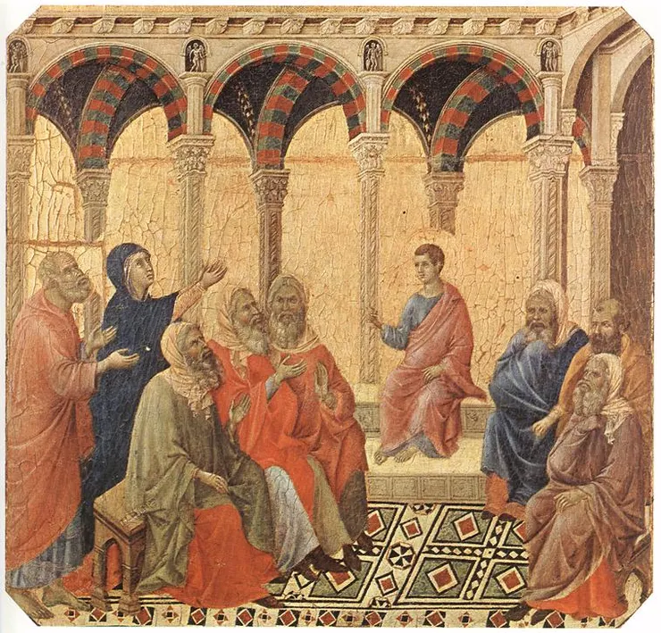 "Disputation with the Doctors" by Duccio di Buoninsegna,1308-1311（Image from｜Wikimedia Commons）