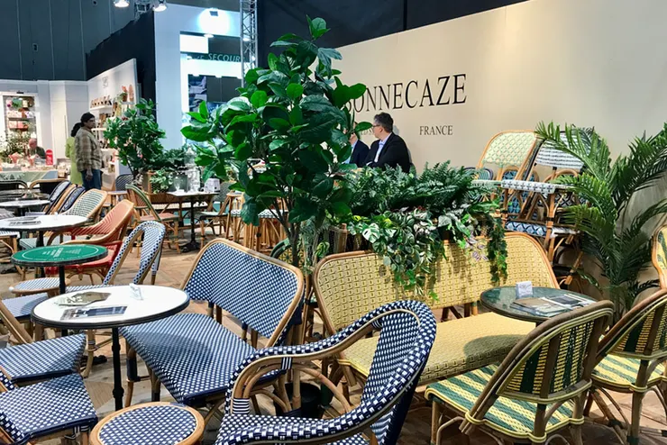 法國最經典的咖啡館籐織桌椅品牌 Bonnecaze 也來參展。