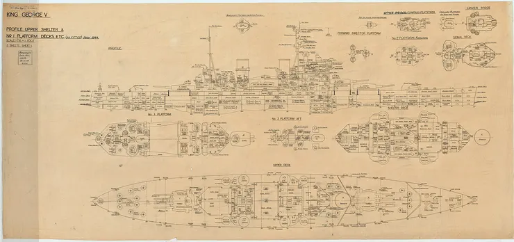 規格依照1945年9月的英國皇家海軍喬治五世號船舶標準建造。