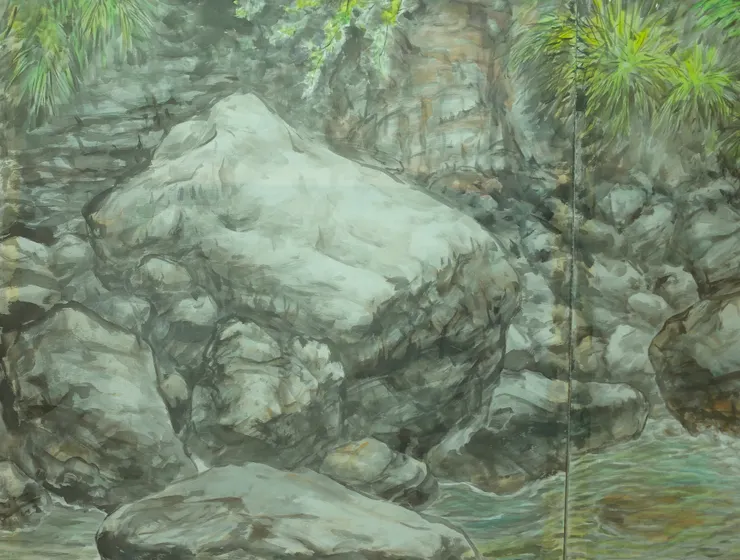 〈欣蓁涓流〉局部-石塊