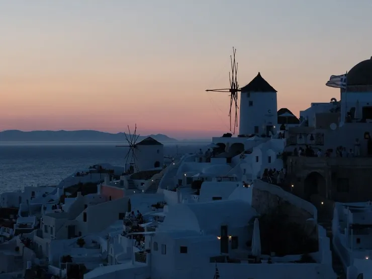 聖托里尼|伊亞(Oia)城堡日落