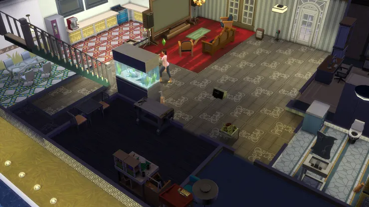 樓下是客廳、父母的房間、媽媽的工作室等。