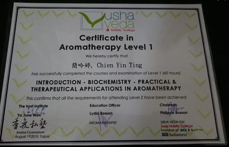 Usha Veda 一階修業完成:四個單元 60個時數,滿滿回憶