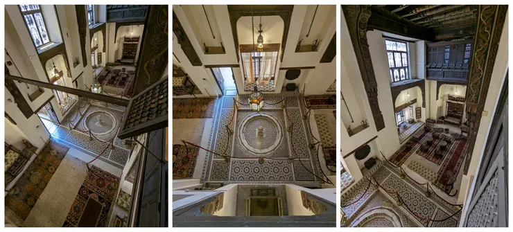 有精美噴泉的宴會廳(筆者攝)