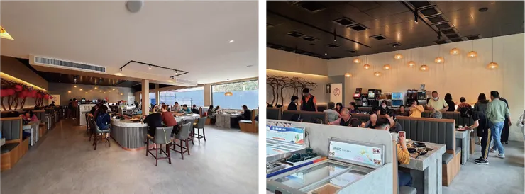 店內空間寬敞,中間是吧台區