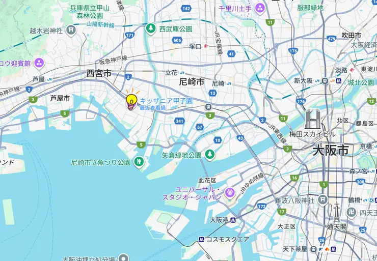 距離大阪市區開車30分鐘以內