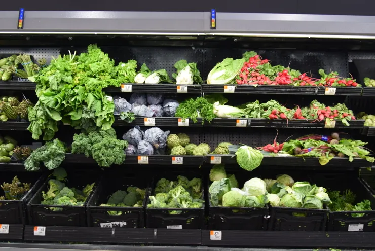 野菜類也是裸賣，但擺放的亂亂的