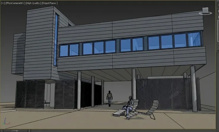 render ai 3ds max onsen hospitality architecture base model