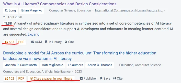 TLDR、被引用、與個人文獻庫的關係