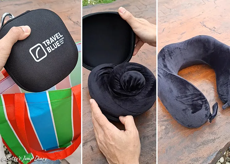 ▲【Travel Blue 藍旅】寧靜頸枕同色套組-黑色/圖片來源：Betty's Jump Diary